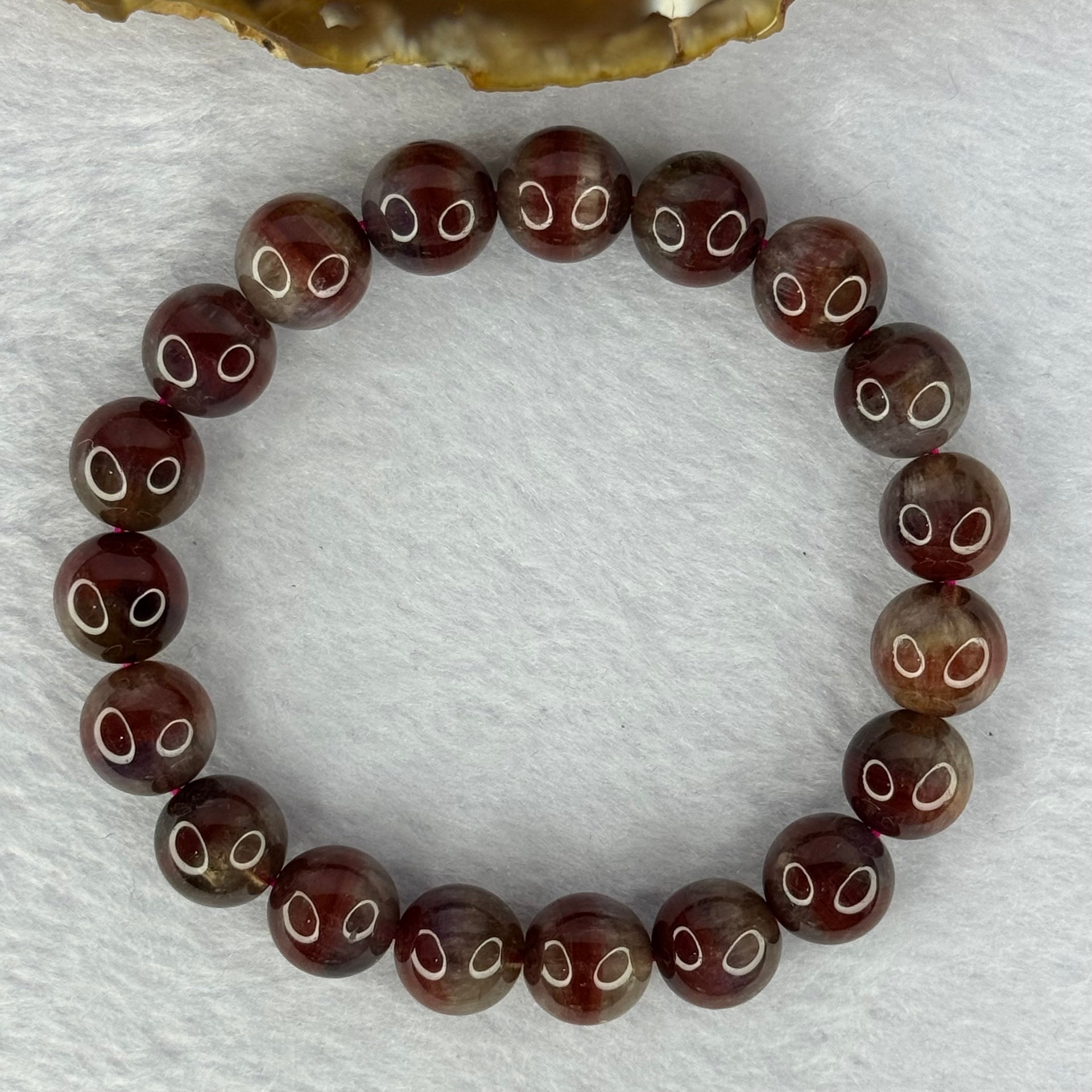 Above Average Natural Auralite 23 Bracelet 天然激光23手链 32.27g 17.5cm 10.9mm 19 Beads - Huangs Jadeite and Jewelry Pte Ltd