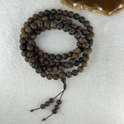 Natural Wild Vietnam Black Kynam Qi Nan Chen Xiang Mu Agarwood Beads Necklace (Sinking Type 沉水) 天然野生越南黑奇南沉香珠项链 29.28g 86 cm 8.3 mm 108 beads - Huangs Jadeite and Jewelry Pte Ltd