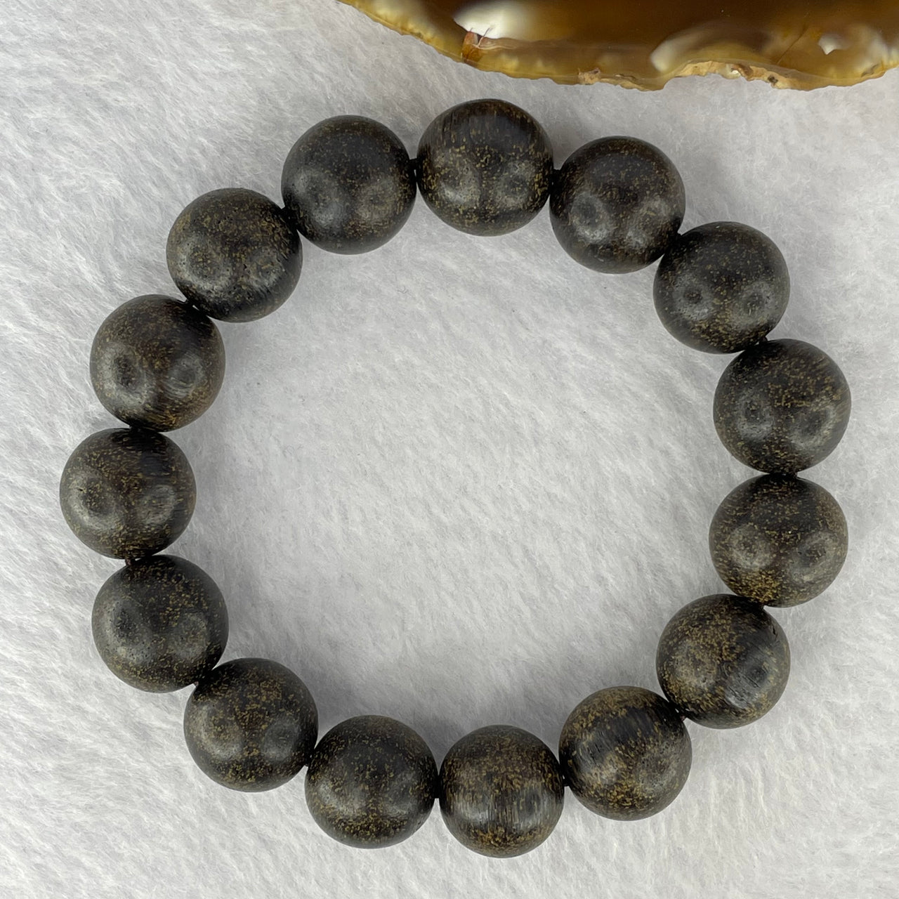 Natural Old Wild Indonesia Agarwood Beads Bracelet (Sinking Type) 天然老野生印尼沉香珠手链 23.06g 18 cm / 13.8 mm 15 Beads - Huangs Jadeite and Jewelry Pte Ltd