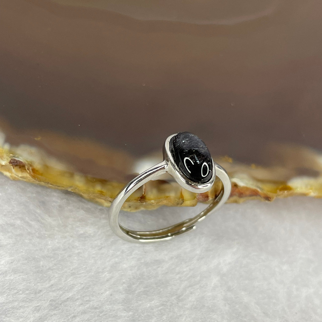 Good Grade Natural Super 7 Crystal in 925 Sliver Ring (Adjustable Size) 天然超级七水晶 925 银戒指（可调节尺寸) 1.47g 8.5 by 5.0 by 4.1mm - Huangs Jadeite and Jewelry Pte Ltd