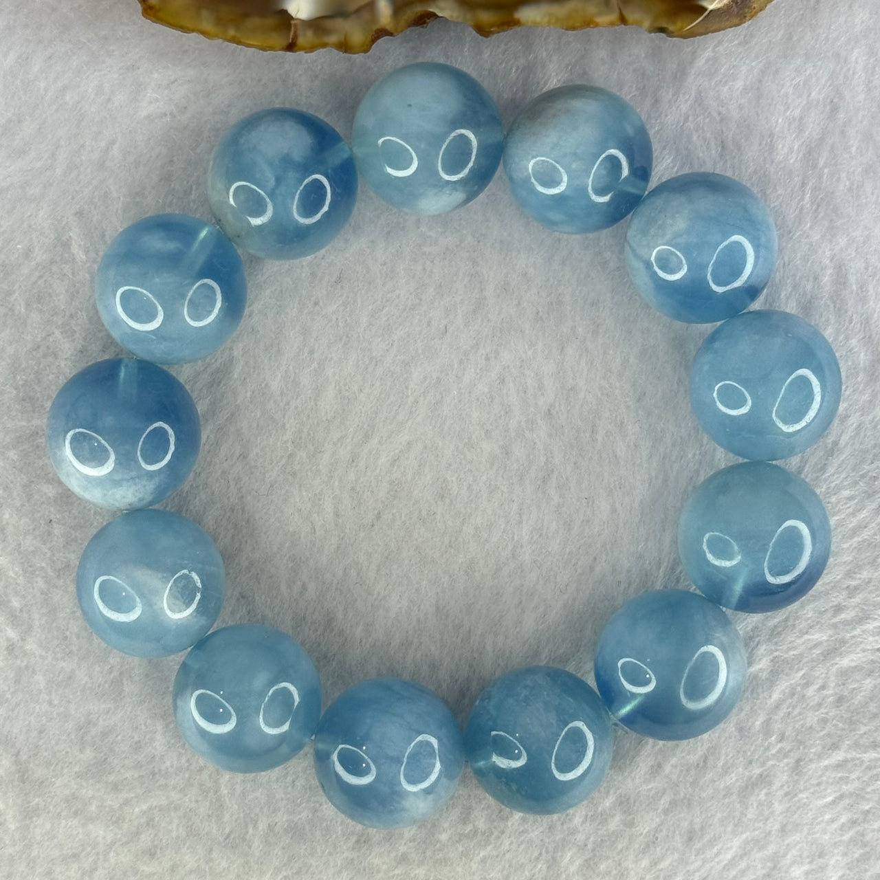 Natural Aquamarine Beads Bracelet 83.60g 18.5cm 16.7mm 13 Beads