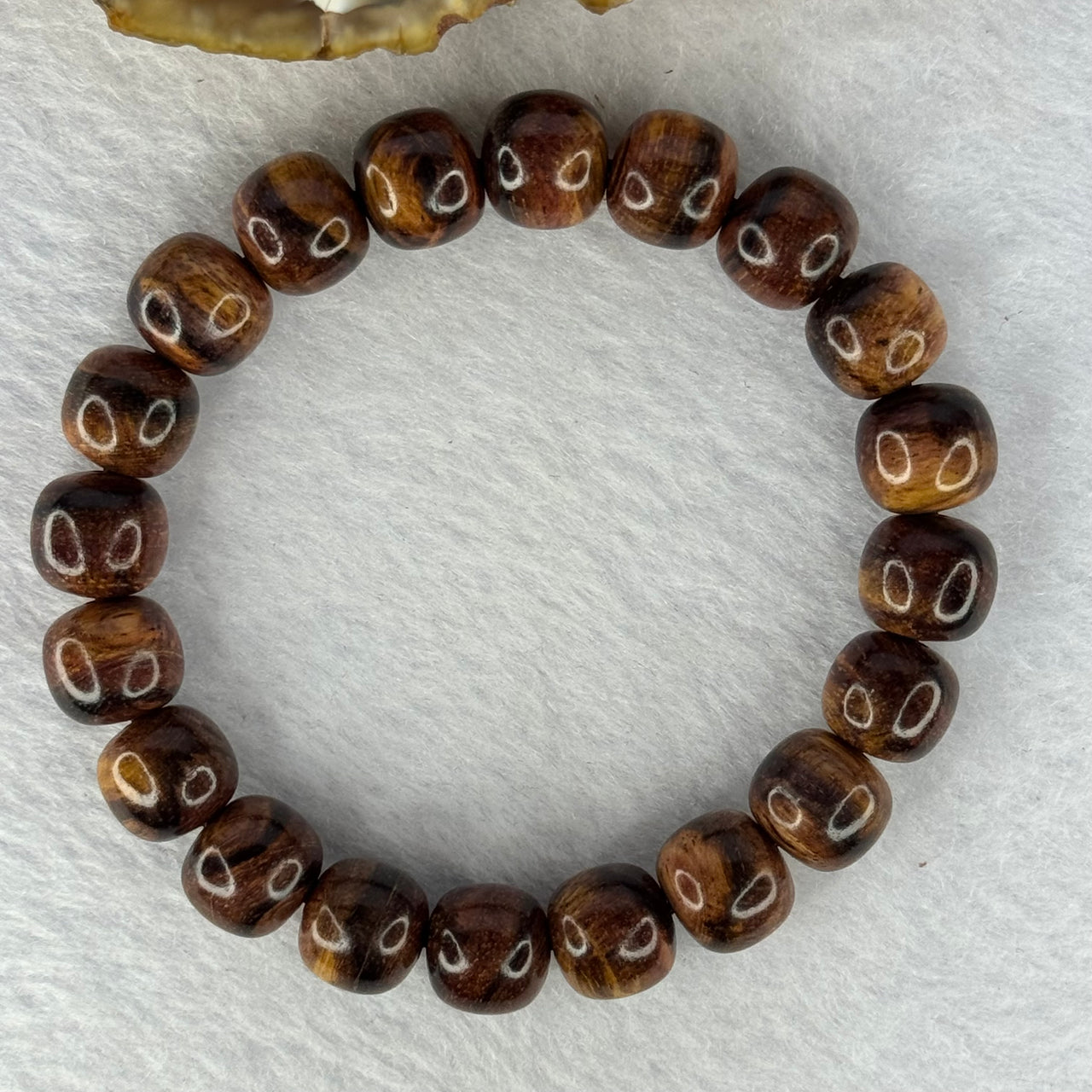 Natural Hainan Huang Huali Rosewood Beads Bracelet 天然海南黄花梨手链 11.55g 17cm 11.0mm 20 Beads - Huangs Jadeite and Jewelry Pte Ltd