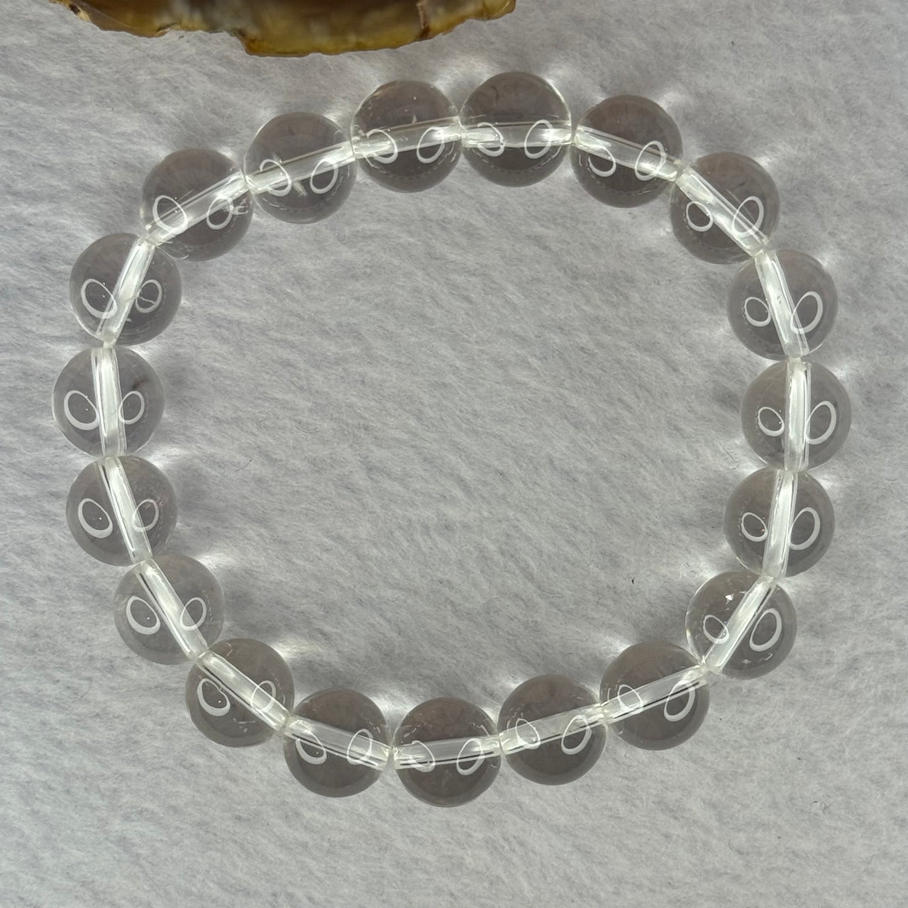 Natural Clear Quartz Bracelet 天然白水晶手链 30.62g 17cm 10.6mm 19 Beads