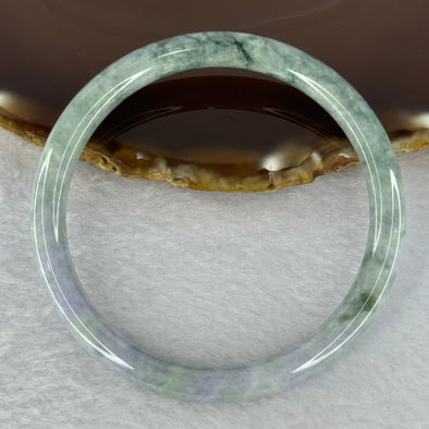 Type A Deep Lavender with Green Piao Hua Jadeite Bangle 27.40g Internal Diameter 59.4mm 7.3 by 7.3mm (Internal Line)