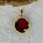 Red Cubic Zirconia With Crystals in Sliver Pendent 3.54g 13.9 by 8.2mm - Huangs Jadeite and Jewelry Pte Ltd