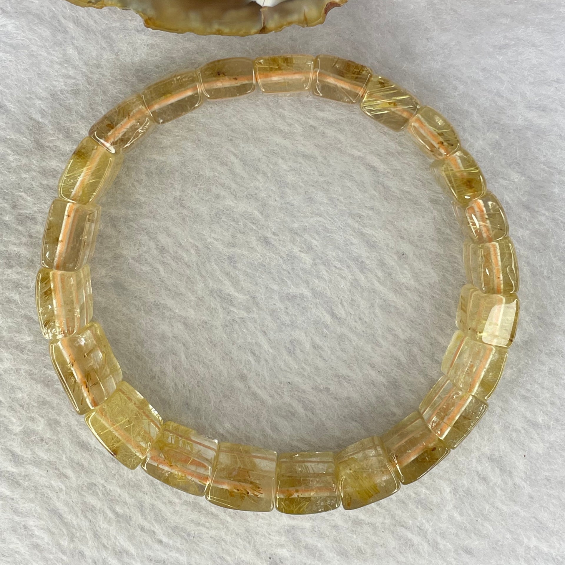 High Quality Natural Golden Rutilated Quartz Quartz Shou Pai Bracelet 顺发金手拍链 32.78g 12.0 mm by 10.4 by 6.7 mm 23 Beads - Huangs Jadeite and Jewelry Pte Ltd