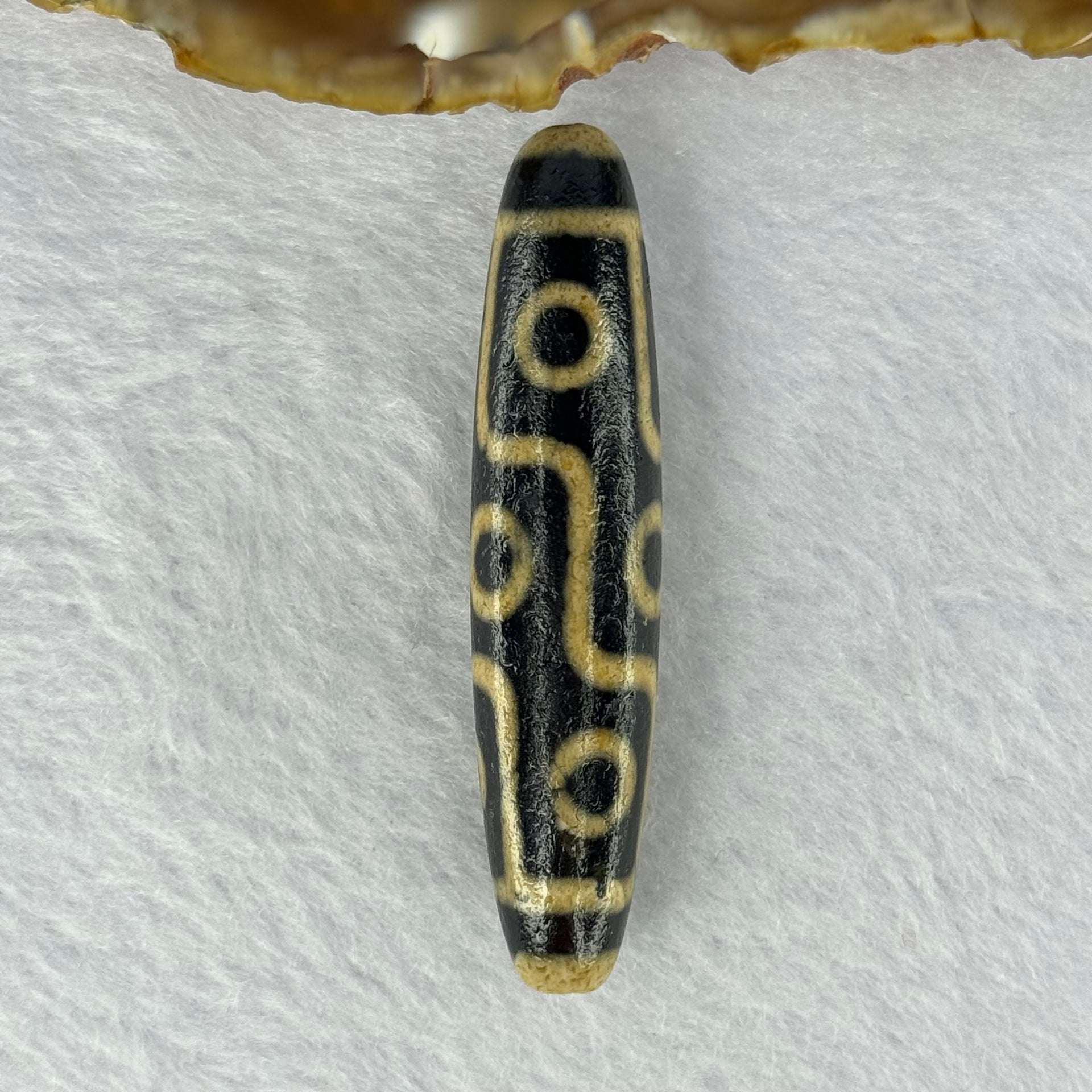 Natural Powerful Tibetan Old Oily Agate 9 Eyes Dzi Bead Heavenly Master (Tian Zhu) 九眼天诛 13.68g 57.4 by 12.8mm - Huangs Jadeite and Jewelry Pte Ltd