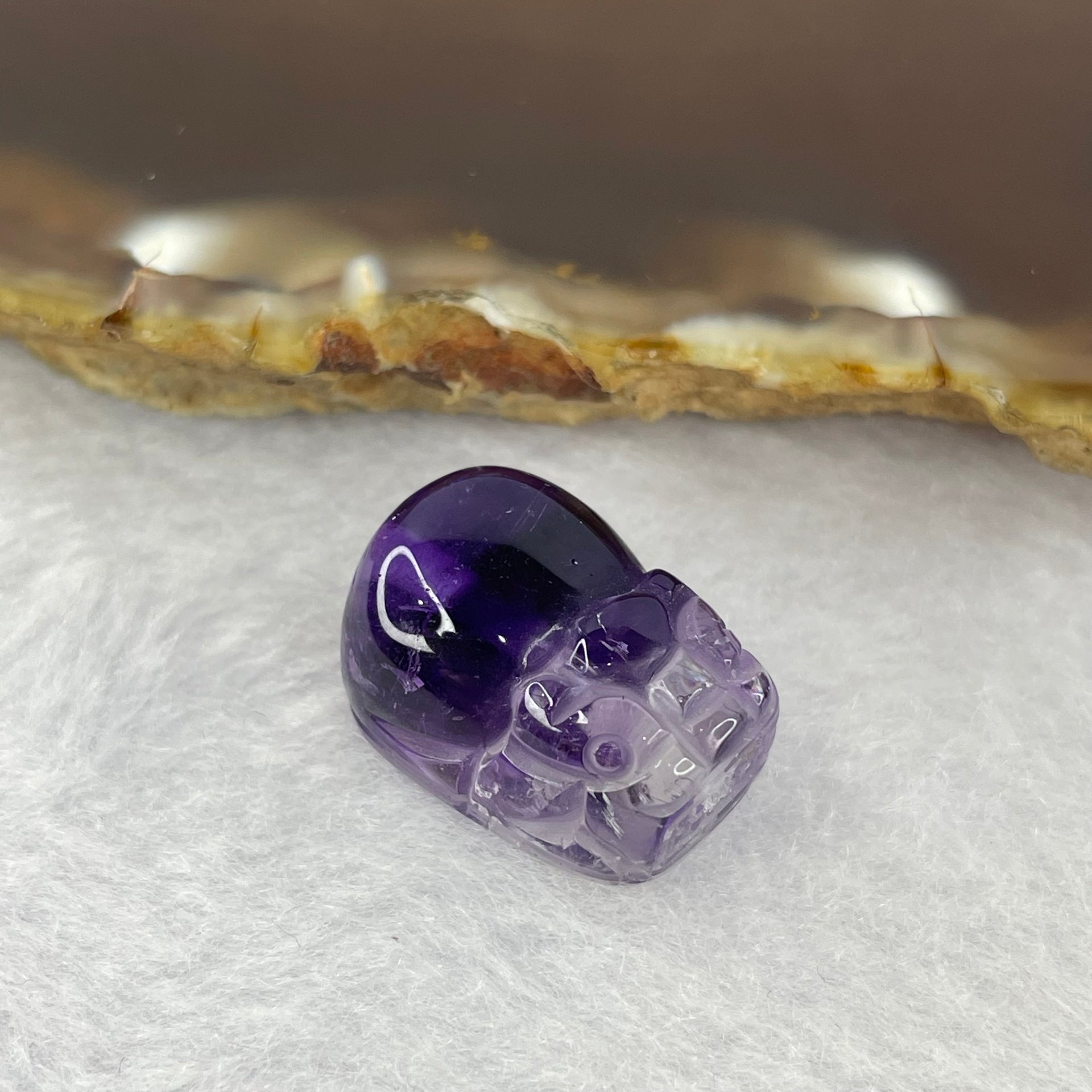 Above Average Natural Super 7 Crystal Pixiu Charm for Bracelet 天然超七水晶貔貅 4.65g 18.7 by 13.1 by 10.5mm - Huangs Jadeite and Jewelry Pte Ltd