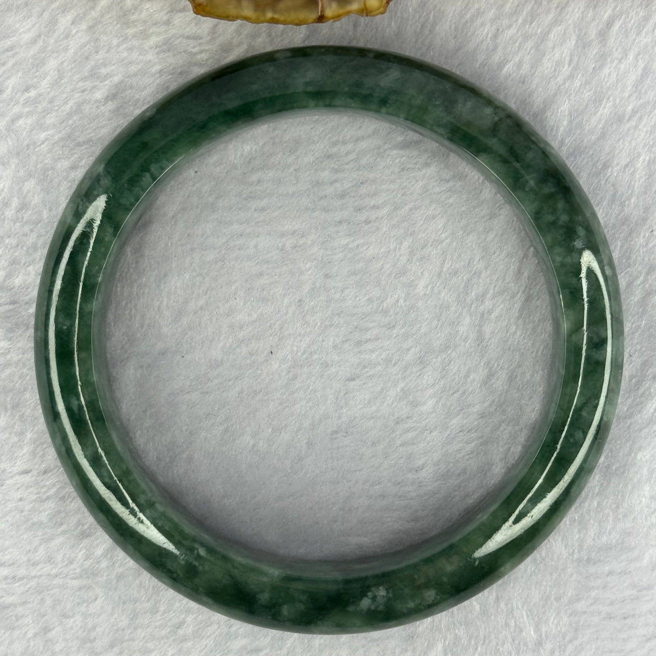 Type A Full Green Jadeite Bangle 74.55g Internal Diameter 59.1mm 14.3 by 10.4mm (Very Slight Internal Line)