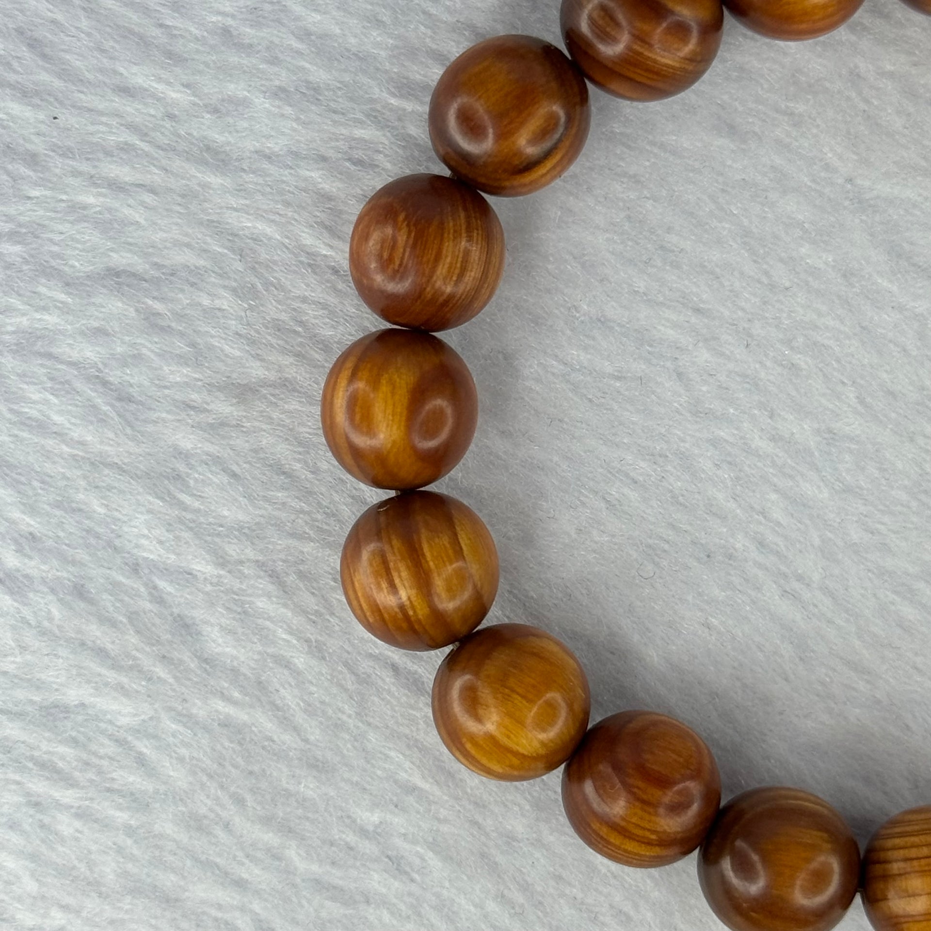 Natural Old Yabai Thuja Wood Beads Bracelet 老树崖柏手链 9.90g 16.5cm 10.1mm 19 Beads - Huangs Jadeite and Jewelry Pte Ltd