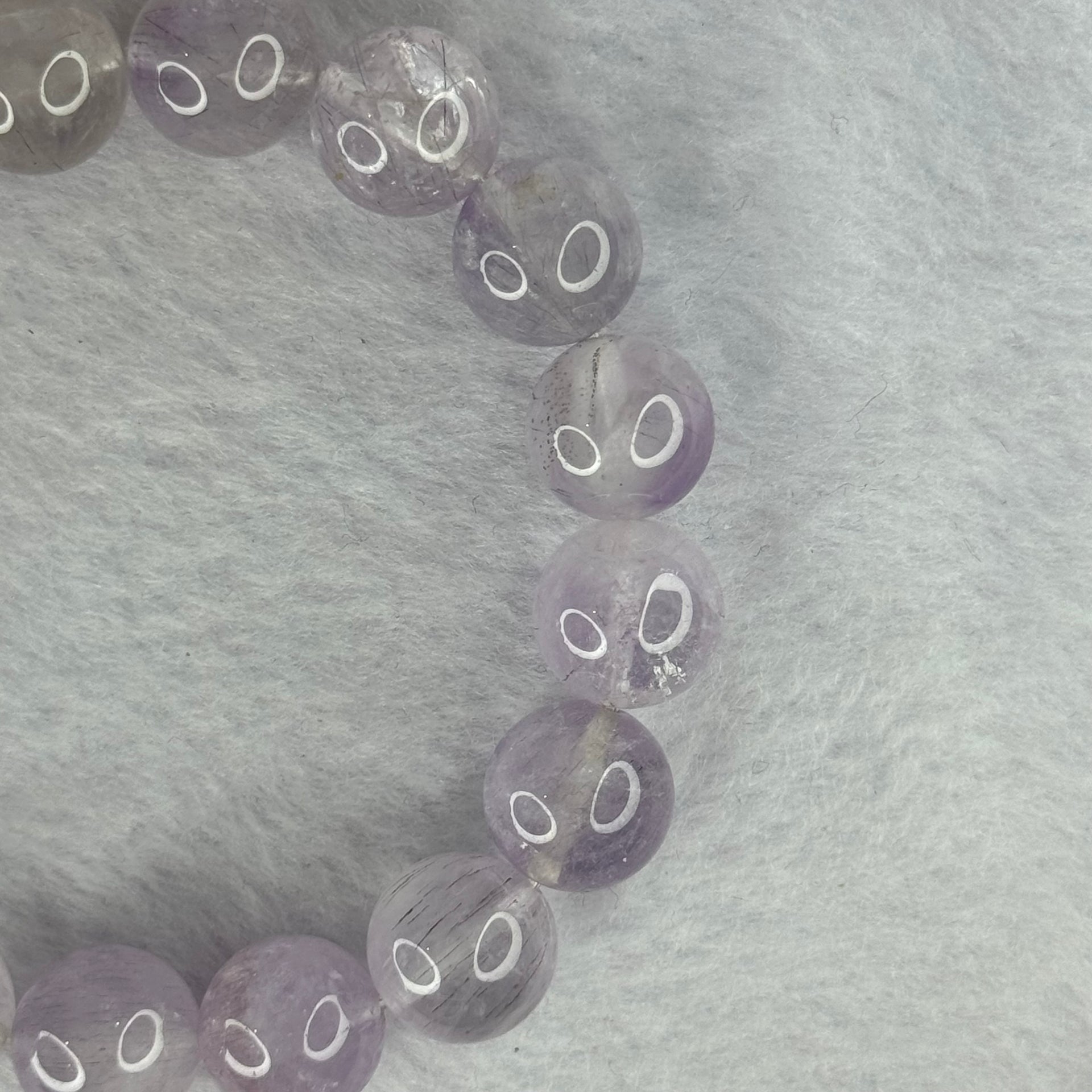 Natural Super 7 Amethyst Beads Bracelet 天然紫超七手链 43.09g 18cm 12.4mm 17 Beads - Huangs Jadeite and Jewelry Pte Ltd