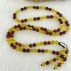 Natural Mixed Color (Red and Yellow) Amber Beads Necklaces 9.34g 5.3mm 110 + 12 Beads (Slight Rough on few Beads)