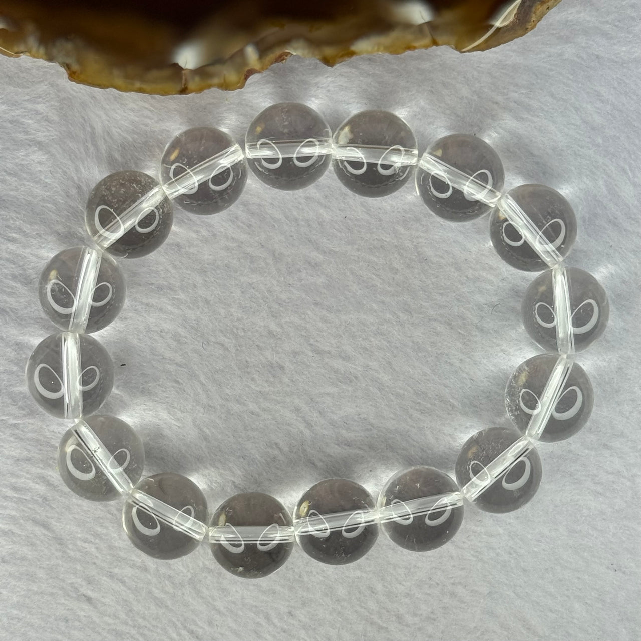 Natural Clear Quartz Beads Bracelet 天然白水晶手链 46.13g 17.5cm 12.9mm 16 Beads