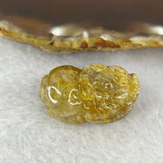 Above Average Grade Natural Golden Rutilated Quartz Pixiu Charm for Bracelet 天然金发水晶貔貅 11.01g 29.2 by 17.8 by 12.4mm - Huangs Jadeite and Jewelry Pte Ltd