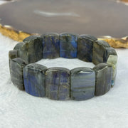 Natural Labradorite Bracelet 66.23g 18cm 20.3 by 15.8 by 6.7mm 14 pcs - Huangs Jadeite and Jewelry Pte Ltd