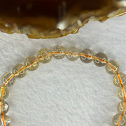 Natural Golden Rutilated Quartz Beads 天然金发水晶手链 15.10g 15cm 7.8mm 25 Beads - Huangs Jadeite and Jewelry Pte Ltd