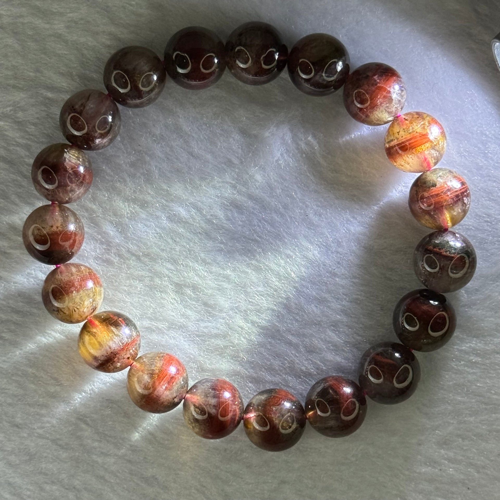 Above Average Natural Auralite 23 Bracelet 天然激光23手链 27.84g 16.5mm 10.4mm 19 Beads - Huangs Jadeite and Jewelry Pte Ltd