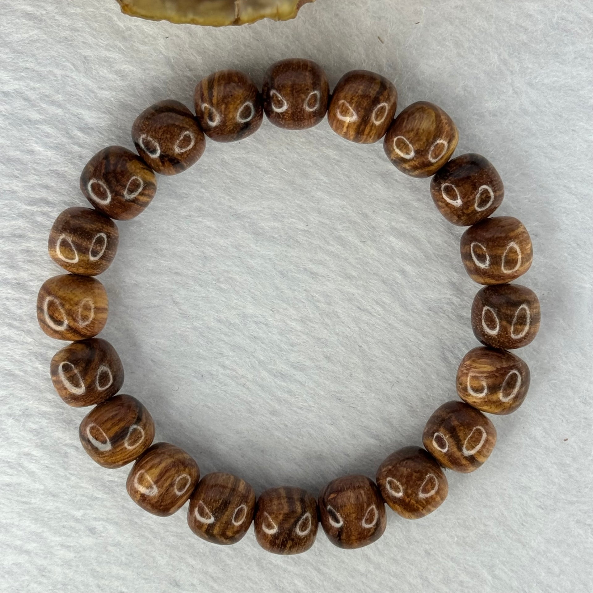 Natural Hainan Huang Huali Rosewood Beads Bracelet 天然海南黄花梨手链 9.94g 17cm 10.9mm 20 Beads - Huangs Jadeite and Jewelry Pte Ltd