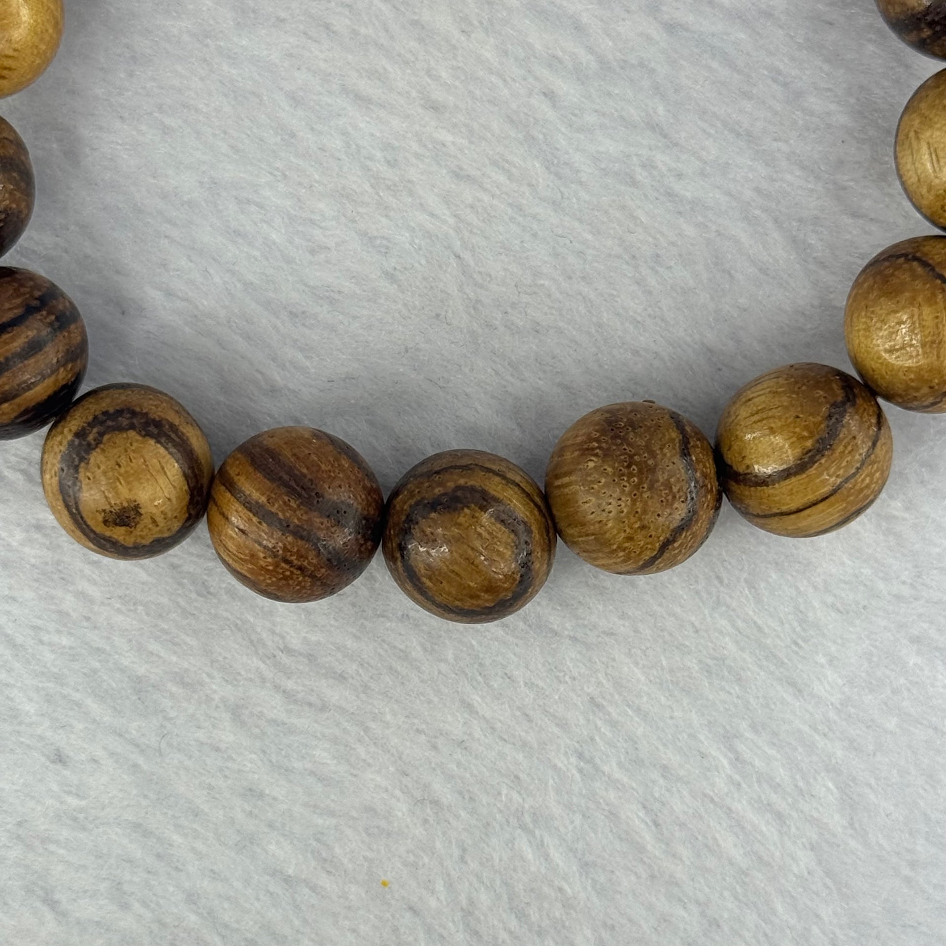 Natural Agarwood Beads Bracelet (Almost no Smell) 沉香木手链11.92g 18cm 12.3mm 17 Beads - Huangs Jadeite and Jewelry Pte Ltd