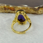 Natural Amethyst in Gold Colour Ring (Adjustable Size) 4.83g 17.9 by 12.9 by 7.5mm - Huangs Jadeite and Jewelry Pte Ltd