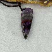 Natural Auralite 23 Pixiu on Dragon Tooth Pendent 天然极光23貔貅龙呀牌 8.27g 47.2 by 15.6 by 7.4mm - Huangs Jadeite and Jewelry Pte Ltd