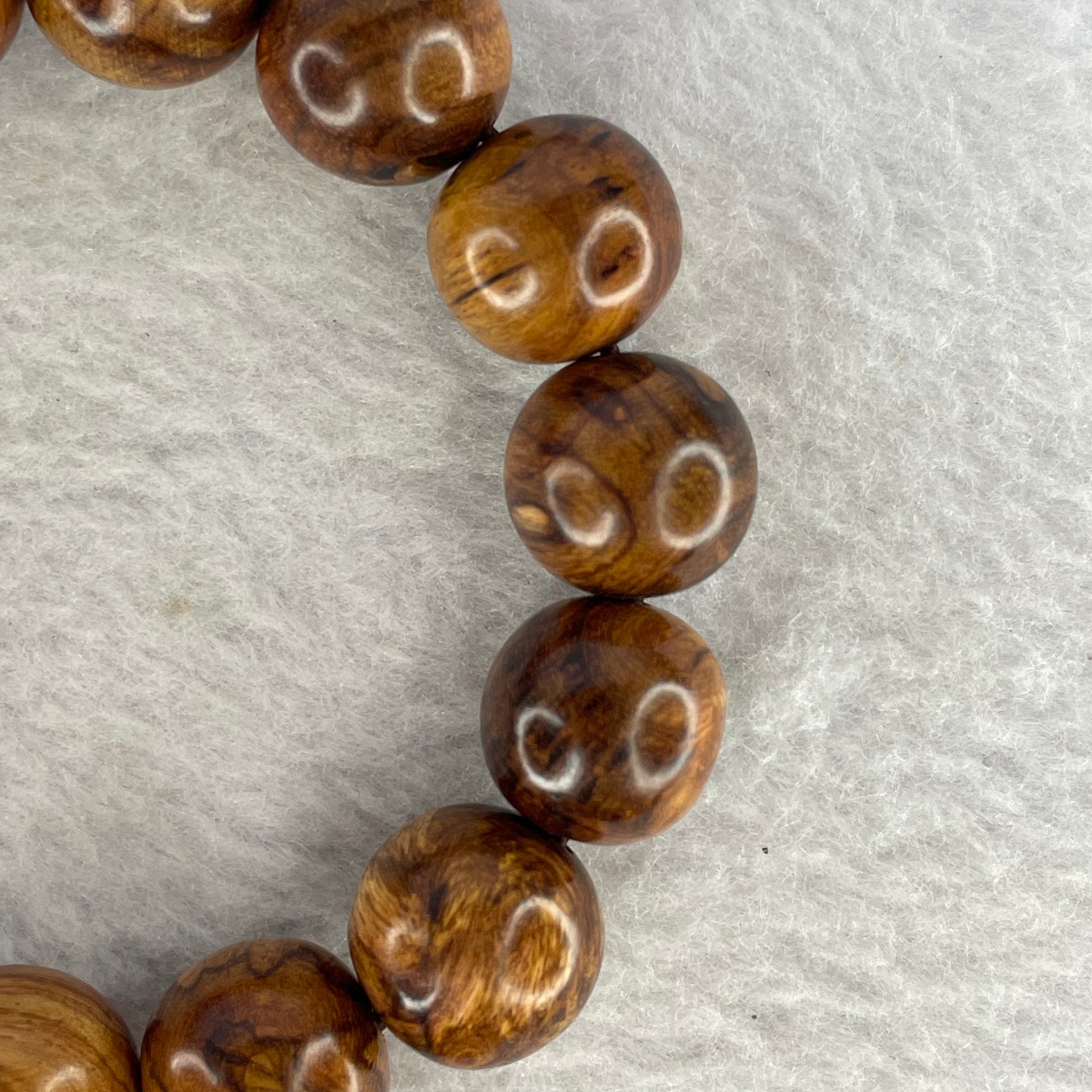 Natural China Hainan Huang Hua Li Beads Bracelet 海南黄花梨 24.24g 15.1mm 15 Beads/ 1 Donut 2 Hulu Beads - Huangs Jadeite and Jewelry Pte Ltd