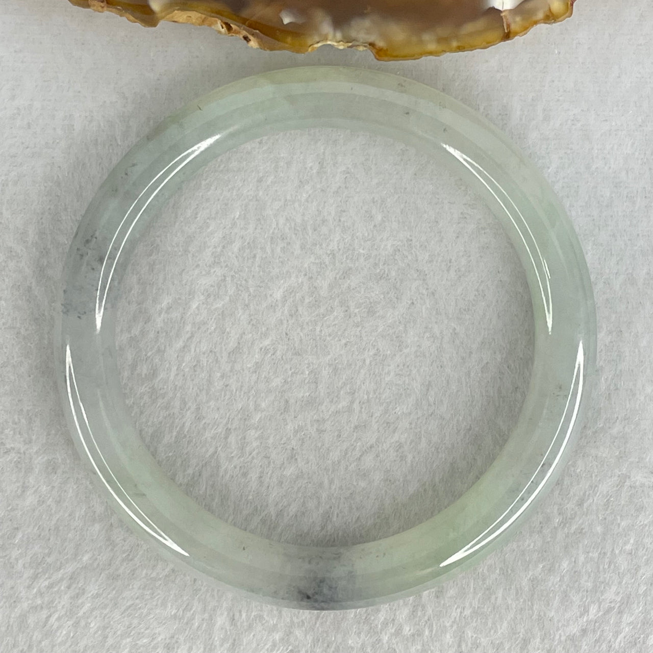 Type A Wuji Grey Black Jadeite Bangle Internal Diameter 53.1mm 32.88g 8.4 by 7.9mm (Slight Internal Lines)