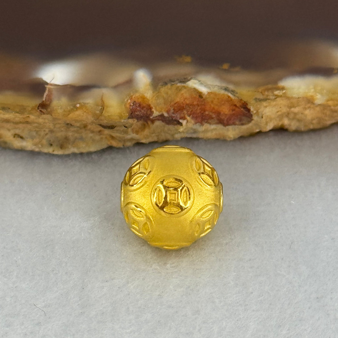 9999 24K Ancient Coins Design Gold Ball 10.0mm 0.99g