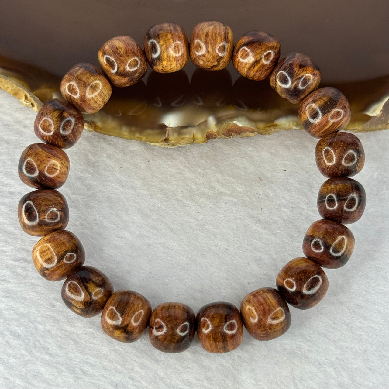 Natural Hainan Huang Huali Rosewood Beads Bracelet 天然海南黄花梨手链 11.18g 17cm 10.9mm 20 Beads - Huangs Jadeite and Jewelry Pte Ltd