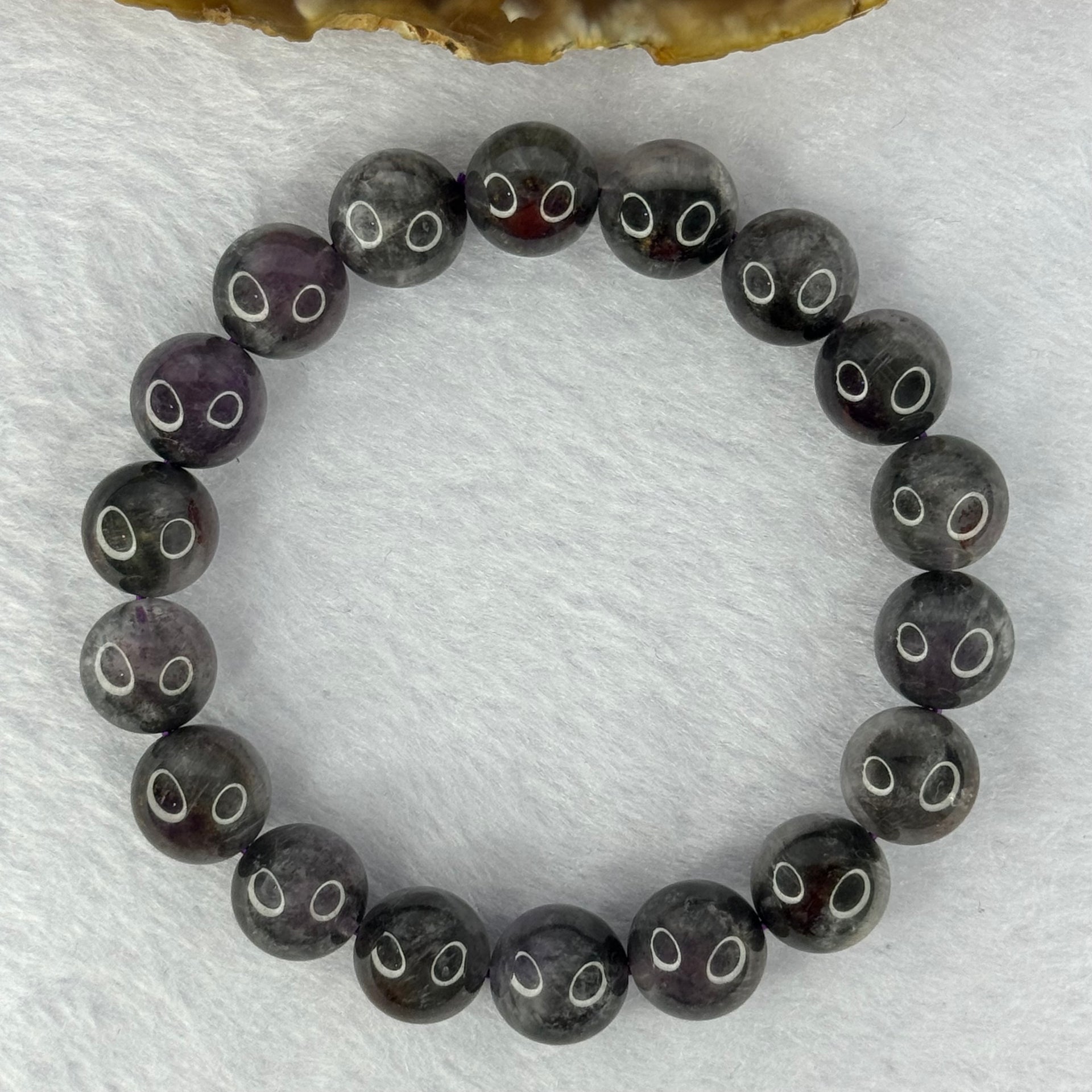 Natural Auralite 23 Bracelet 天然激光23手链 34.77g 17cm 11.5mm 18 Beads - Huangs Jadeite and Jewelry Pte Ltd