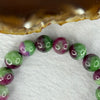 Natural Ruby and Emerald Zoisite Beads Bracelet 41.58g 16.5cm 11.7mm 18 Beads - Huangs Jadeite and Jewelry Pte Ltd