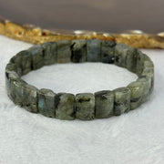 Natural Labradorite Bracelet 25.55g 16.5cm 12.0 by 8.1 by 5.0mm 24 pcs - Huangs Jadeite and Jewelry Pte Ltd