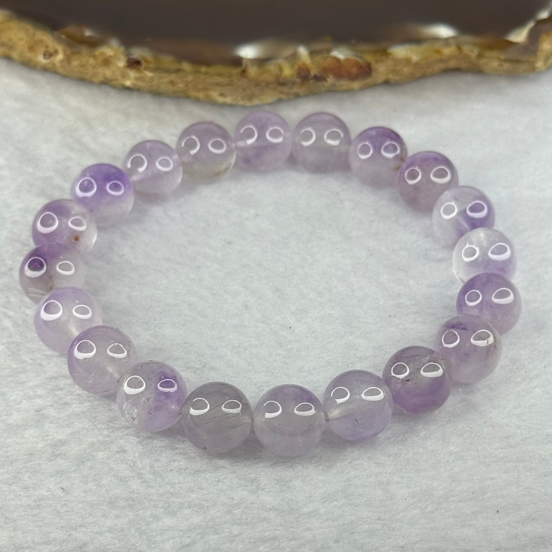 Natural Super 7 Amethyst Beads Bracelet 天然紫超七手链 25.25g 16.5cm 9.8mm 20 Beads - Huangs Jadeite and Jewelry Pte Ltd