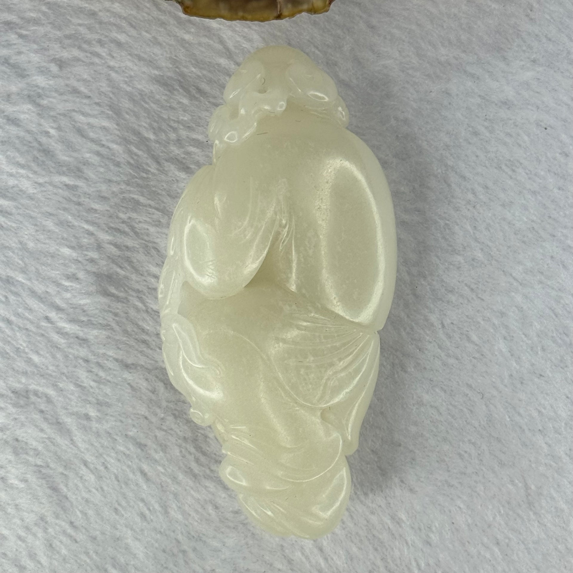 Natural White Nephrite Benefactor Display Hand play 92.43g 83.8 by 40.6 by 22.4mm - Huangs Jadeite and Jewelry Pte Ltd