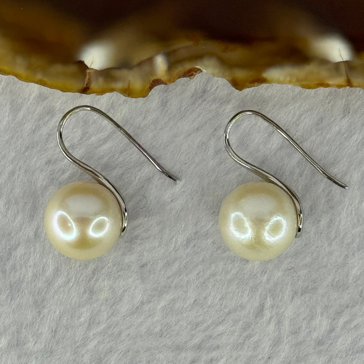 Natural White Pearl S925 Sliver Earrings 4.92g 11.1mm