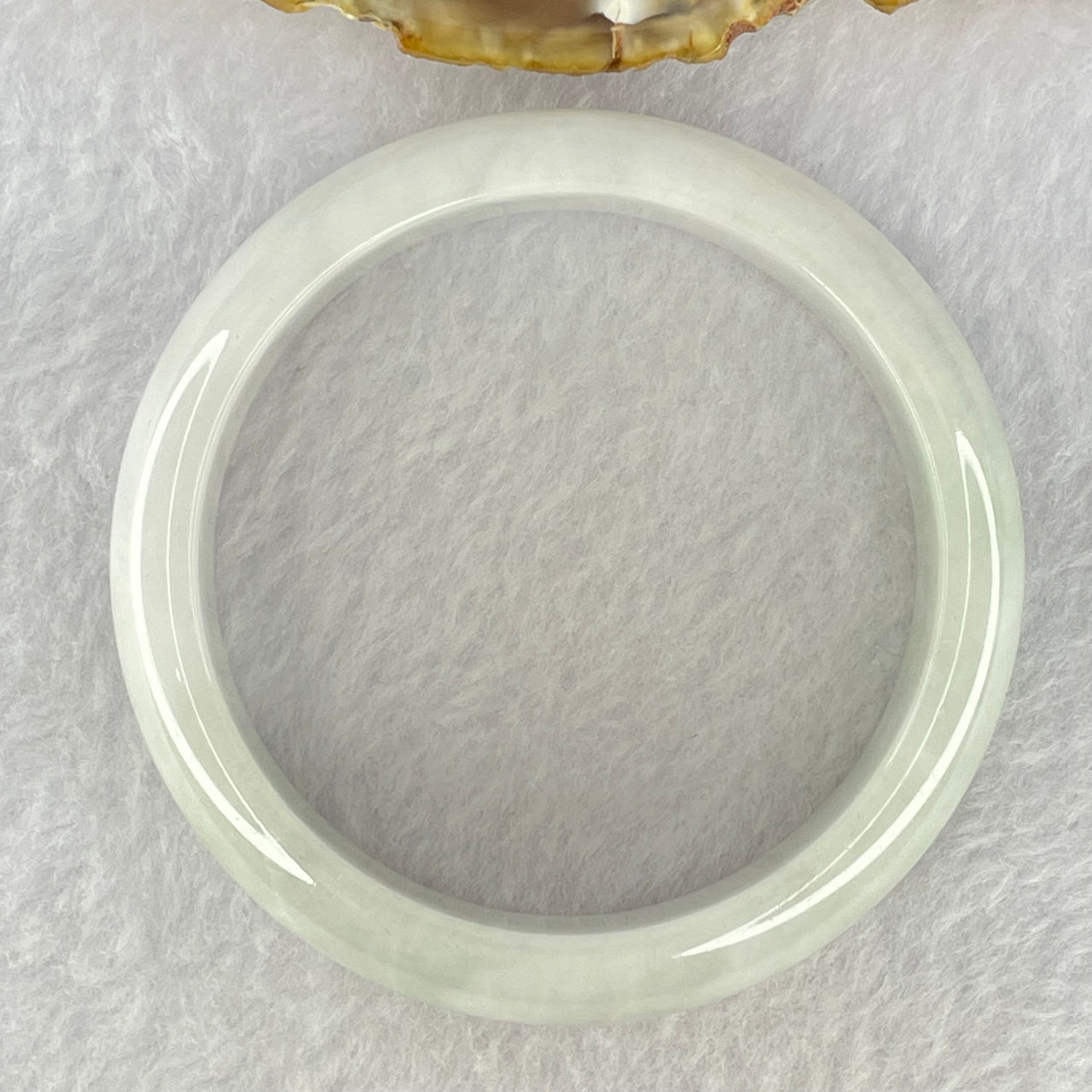 Type A Faint Lavender Jadeite Bangle Internal Diameter 54.9mm 54.40g 14.7 by 7.6mm (Internal Lines)