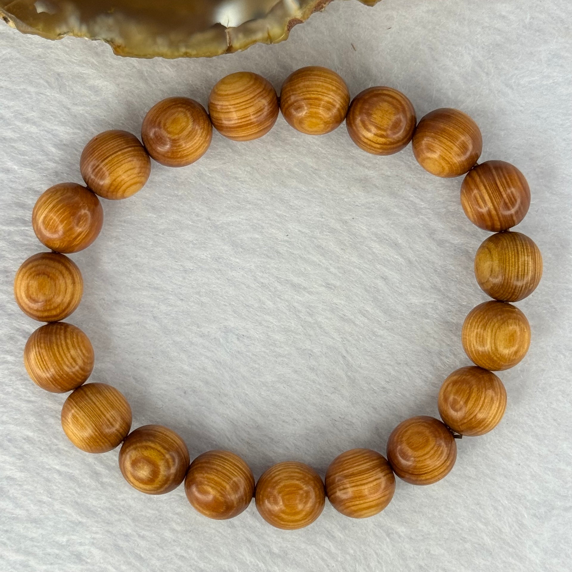 Natural Old Yabai Thuja Wood Beads Bracelet 老树崖柏手链 8.98g 16.5cm 10.2mm 19 Beads - Huangs Jadeite and Jewelry Pte Ltd