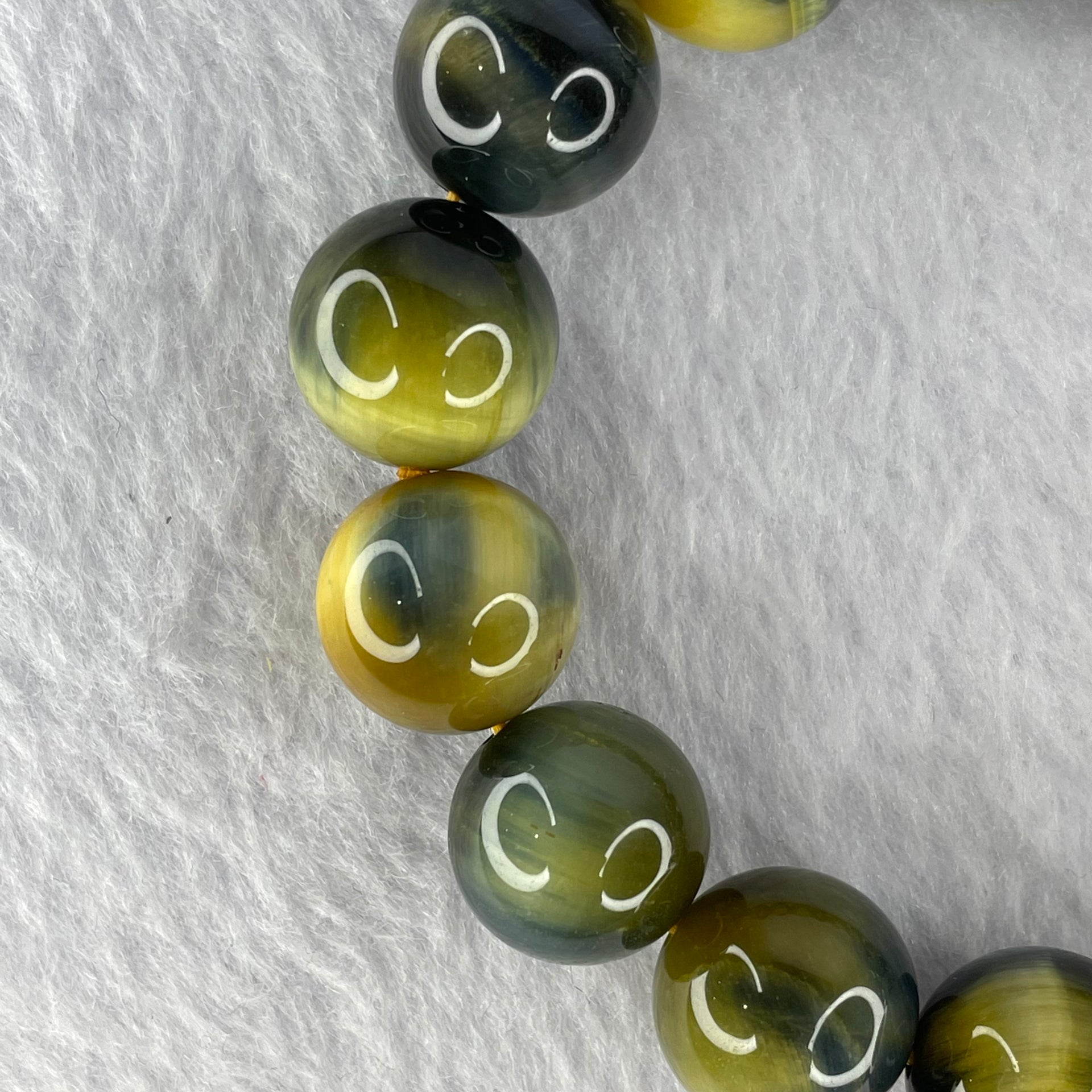 Natural Mixed Colour Tiger Eye Bracelet 彩色虎眼水晶手链 60.46g 14.5mm 15 Beads - Huangs Jadeite and Jewelry Pte Ltd