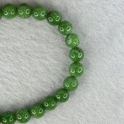 Natural Emerald And Ruby Zoisite Beads Bracelet 16.04g 14.5cm 7.4mm 25 Beads - Huangs Jadeite and Jewelry Pte Ltd