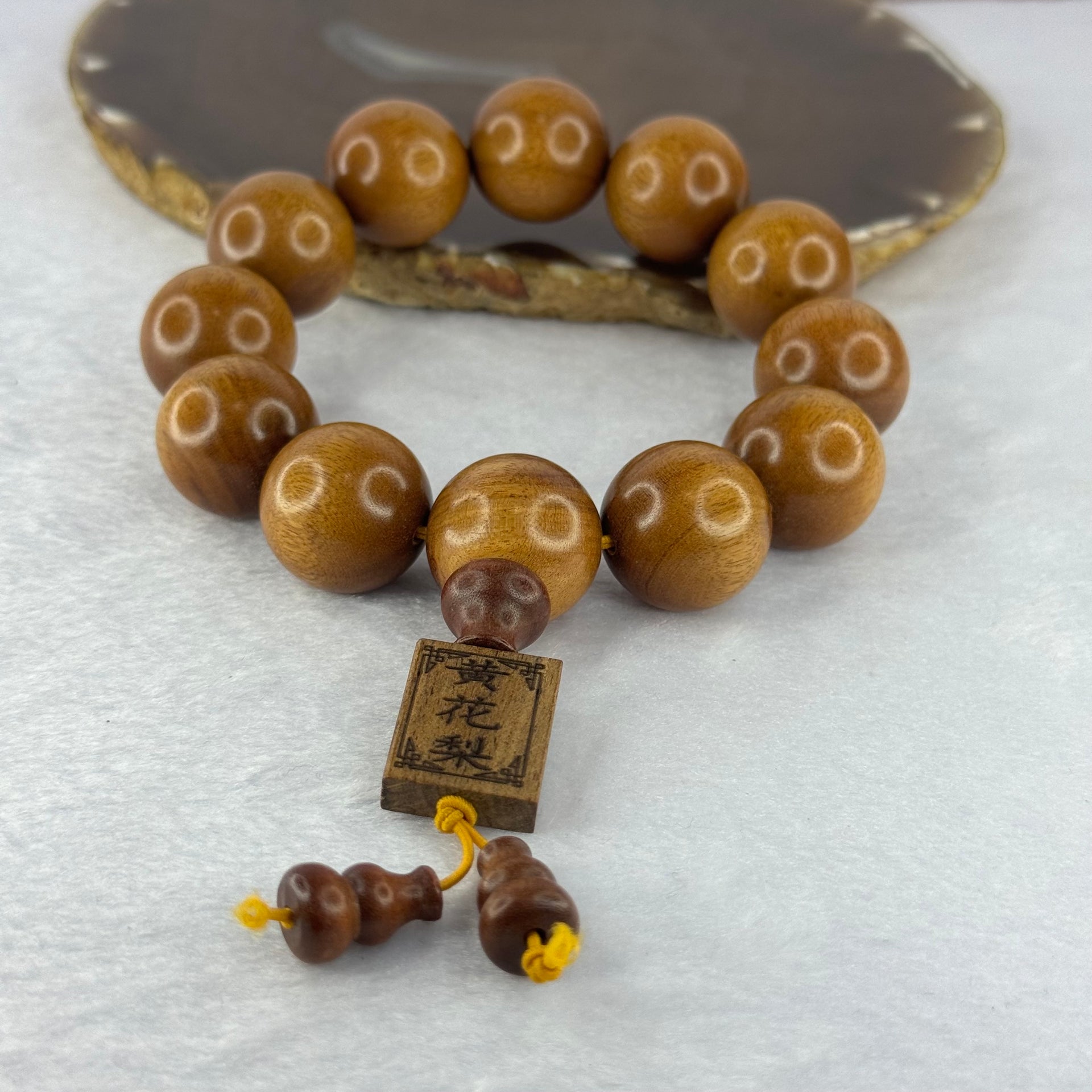 Natural Dalbergia Rosewood Beads Bracelet 黄花梨精雕民族风个性佛珠手串 71.28g 20.5mm 20.4mm 12 Beads - Huangs Jadeite and Jewelry Pte Ltd