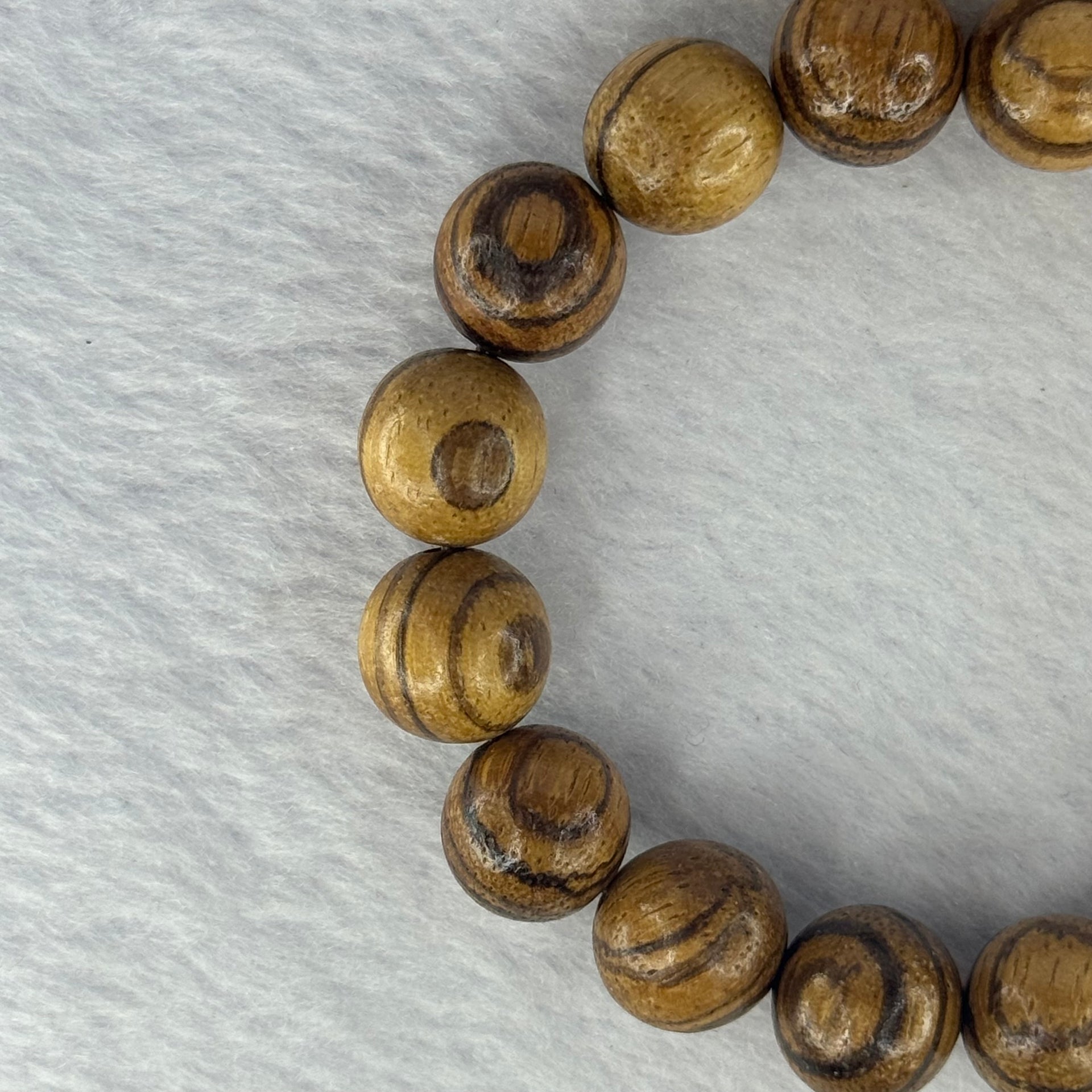 Natural Agarwood Beads Bracelet (Almost no Smell) 沉香木手链11.77g 18cm 12.3mm 17 Beads - Huangs Jadeite and Jewelry Pte Ltd