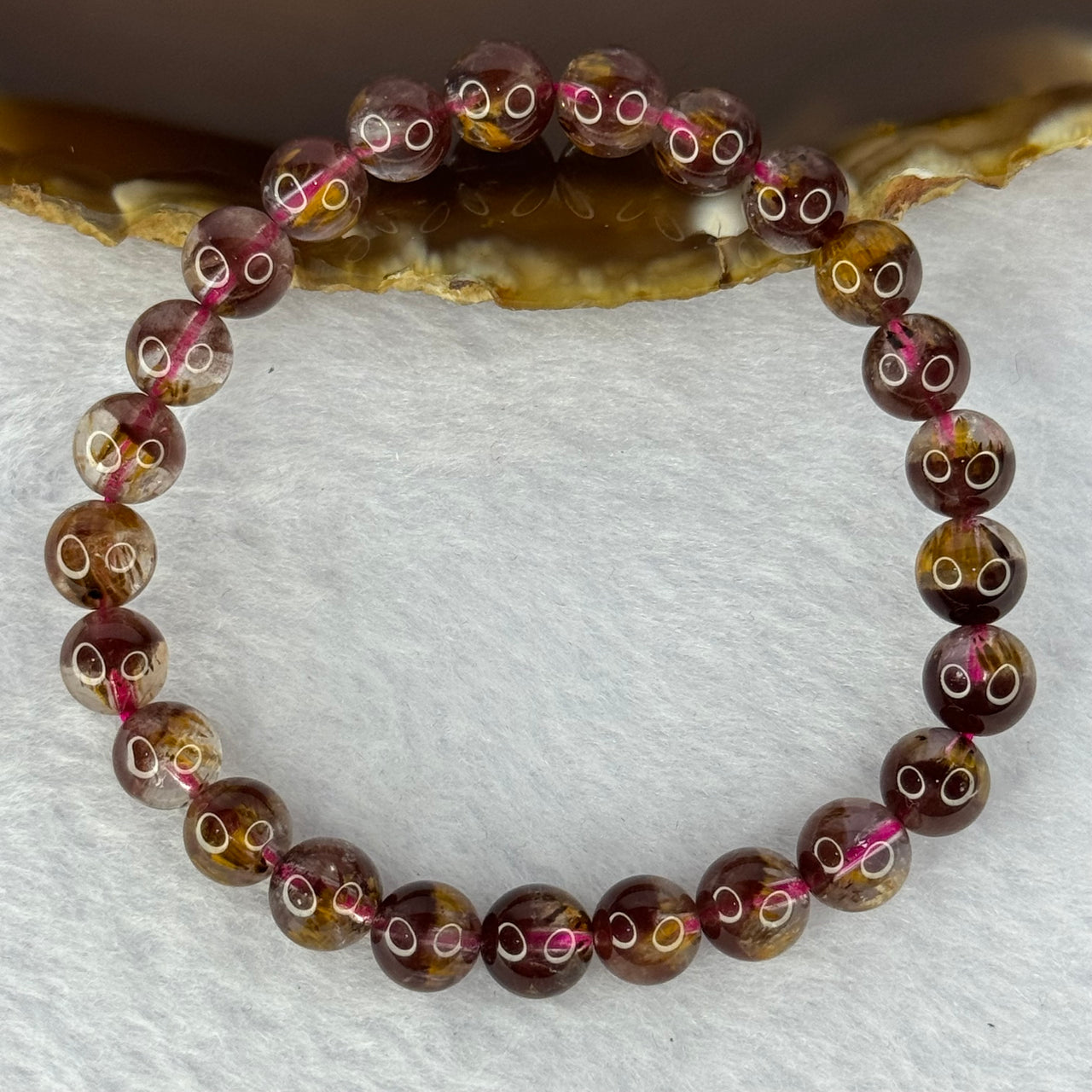 Very Good Grade Natural Auralite 23 Bracelet 天然激光23手链 17.56g 16cm 7.9mm 24 Beads - Huangs Jadeite and Jewelry Pte Ltd