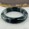 Transparent Colourless with Dark Black Grey Piao Hua Sodium Feldspar Jade Bangle 水沫玉手镯 Internal Diameter 57.3mm  67.11g 15.2 by 10.7mm (External Rough)