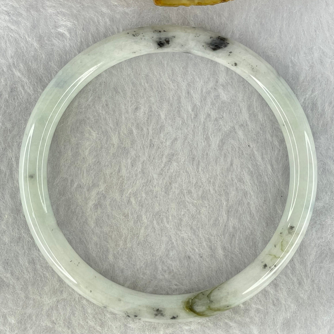 Type A Faint Lavender with Moss Green and Grey Patches Jadeite Bangle Internal Diameter 59.7mm 23.90g 6.8 by 6.8mm (External Lines)