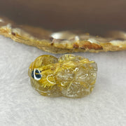 Above Average Grade Natural Golden Rutilated Quartz Pixiu Charm for Bracelet 天然金发水晶貔貅 10.47g 27.2 by 17.2 by 13.4mm - Huangs Jadeite and Jewelry Pte Ltd