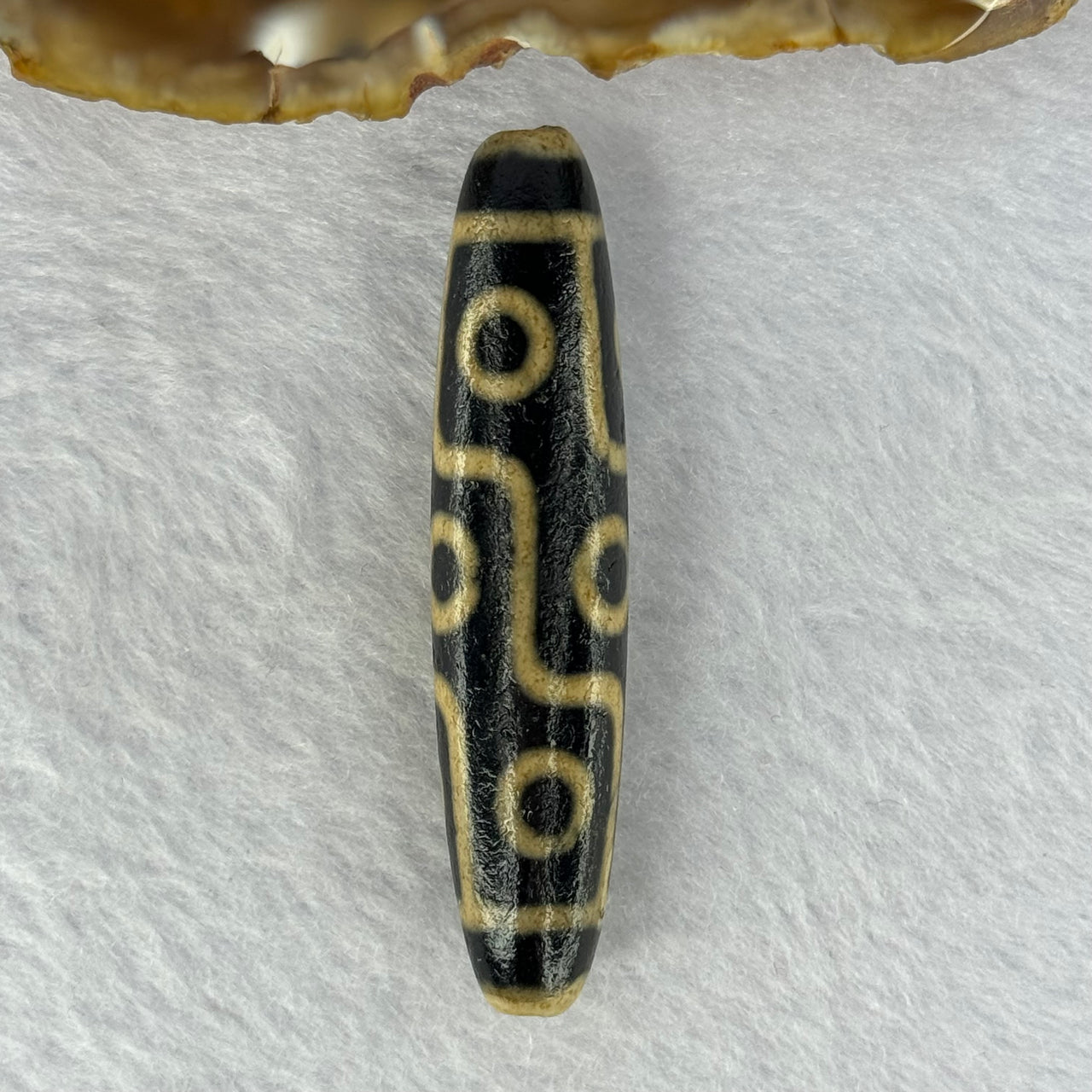 Natural Powerful Tibetan Old Oily Agate 9 Eyes Dzi Bead Heavenly Master (Tian Zhu) 九眼天诛 13.68g 57.4 by 12.8mm - Huangs Jadeite and Jewelry Pte Ltd