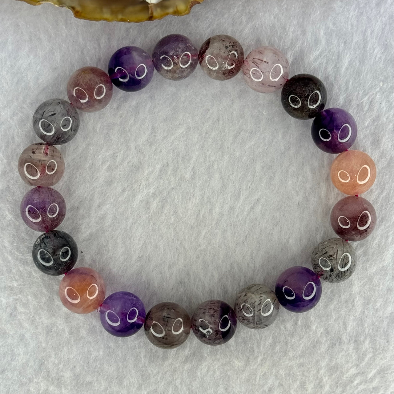 Natural Super 7 Beads Bracelet 28.79g 17cm 10.3mm 20 Beads