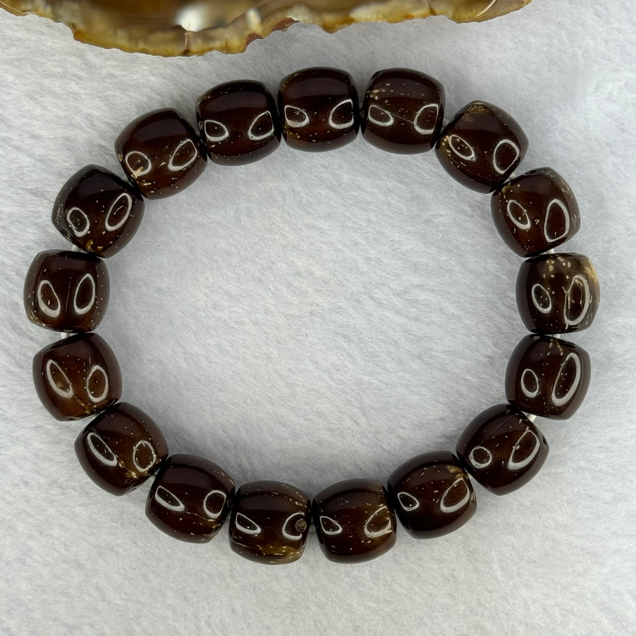 Old Bodhi Seed Beads Bracelet 紫金鼠手链 22.06g 18.5cm 11.8mm 17 Beads