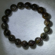 Natural Black Auralite 23 Bracelet 天然黑激光23手链 35.22g 17.5cm 11.4mm 18 Beads - Huangs Jadeite and Jewelry Pte Ltd