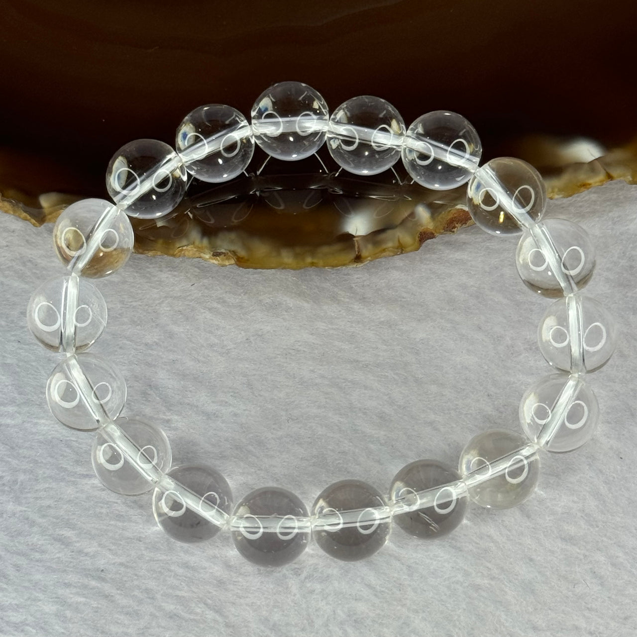 Natural Clear Quartz Bracelet 天然白水晶手链 28.91g 16cm 10.6mm 18 Beads